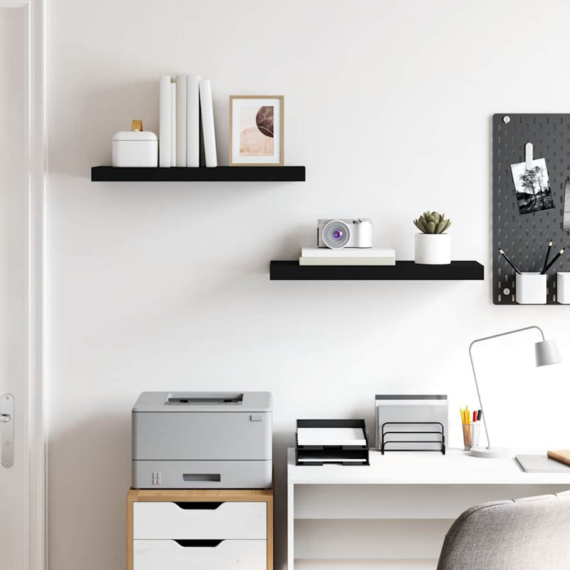 Tablette murale Tablette flottante à fixation murale pour cadre photo, Noir, H 1,5 po x l 23,6 po x P 9,3 po