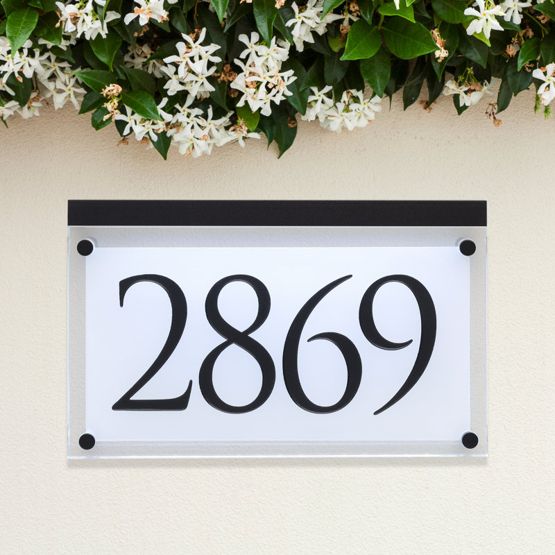 Plaque d'adresse sur 1 ligne, Noir, Oui