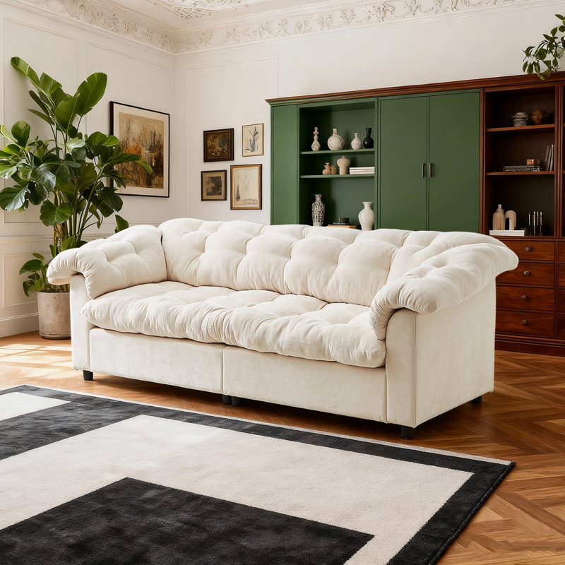 Canapé en moelleux 99,2 po - moelleux et moderne, Beige