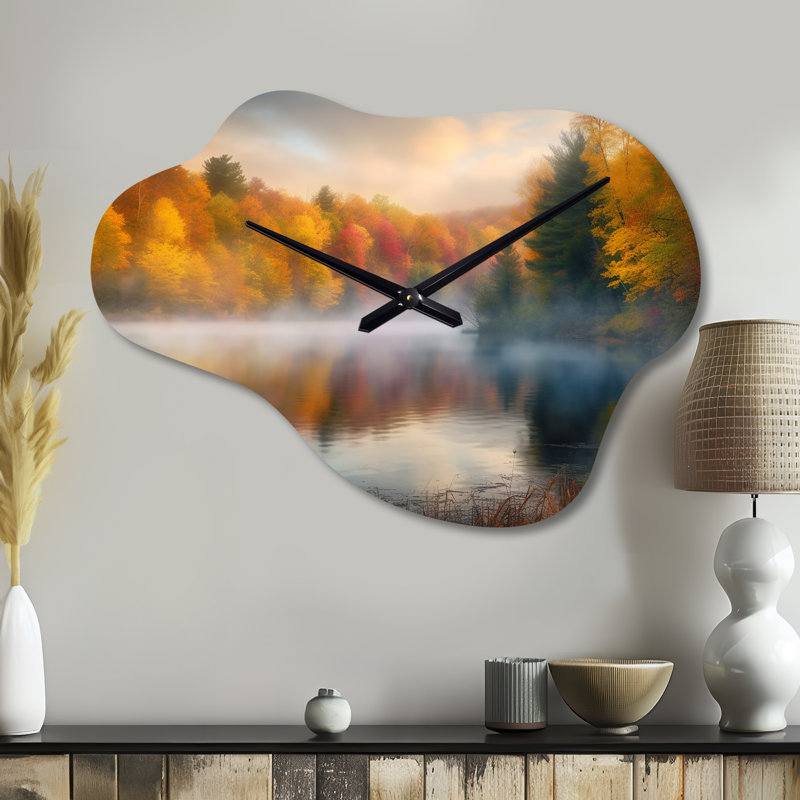 Horloge murale Misty Lake II - Forest, Petit