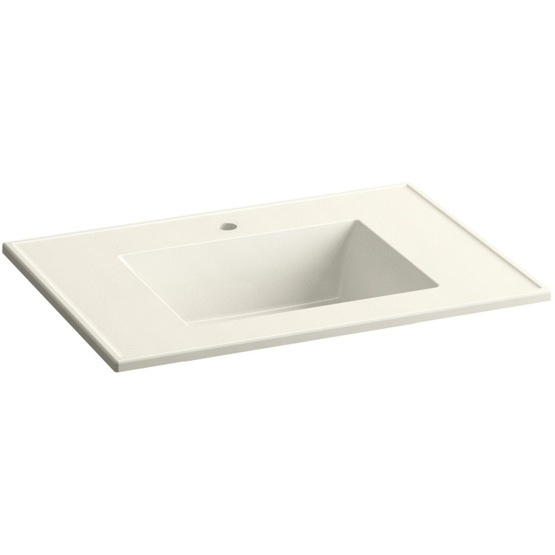 31" Single Bathroom Vanity Top with Sink, Biscuit Impressions