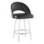 Ensemble de tabourets pivotants contemporains avec repose-pieds chromé-129455919