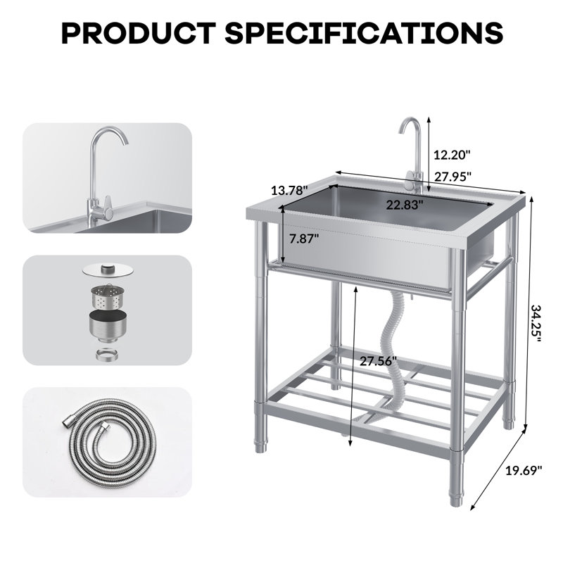 ZACOO 570 W Kitchen Sink