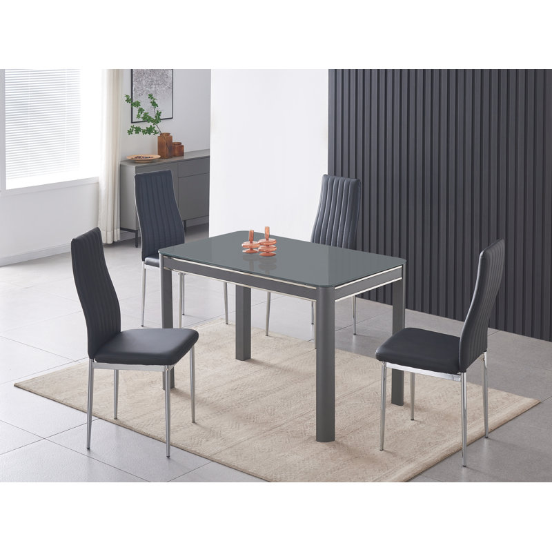 Baebel 4 - Person Dining Set, Black