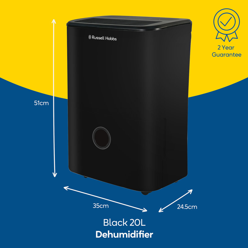 Russell Hobbs Rhdh2002b 20l Dehumidifier In Black