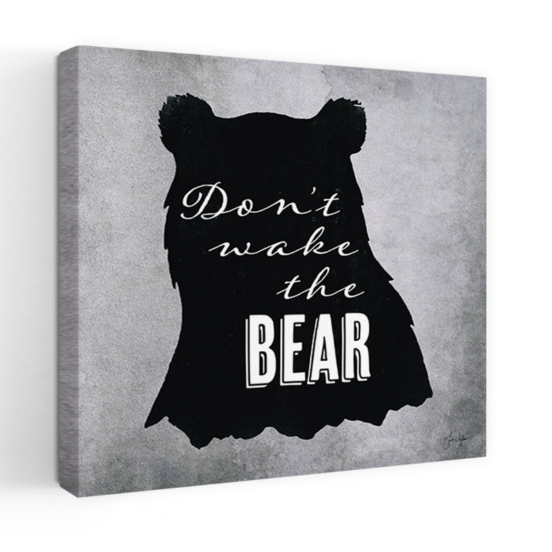 «Don't Wake The Bear», art animalier contemporain, H 18 po x l 18 po