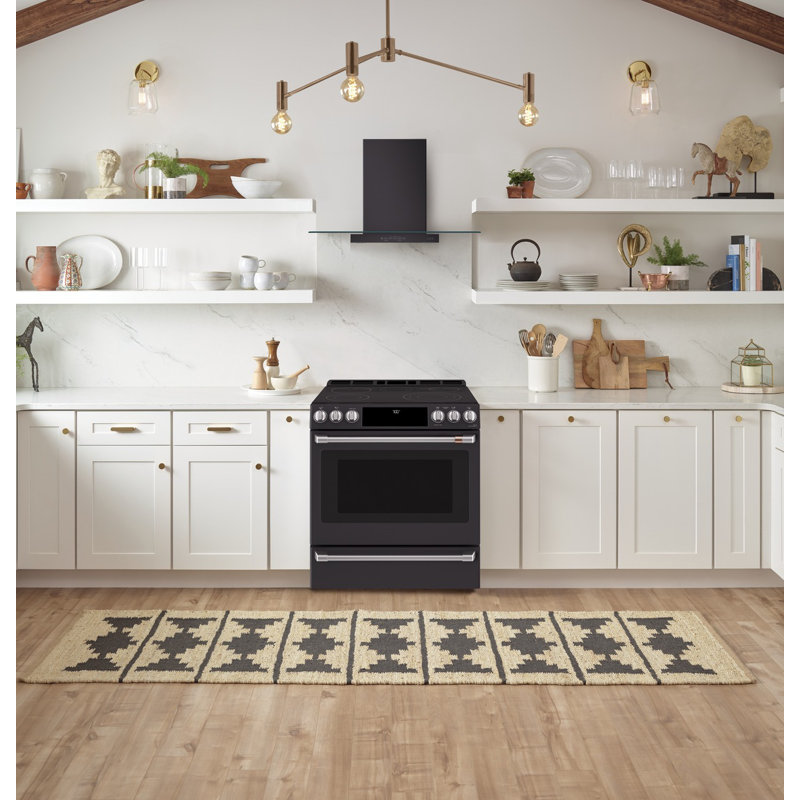 Café 30" 5.7 cu. ft. Smart Slide-in Electric Range with Convection Oven and Radiant Cooktop, Matte Black