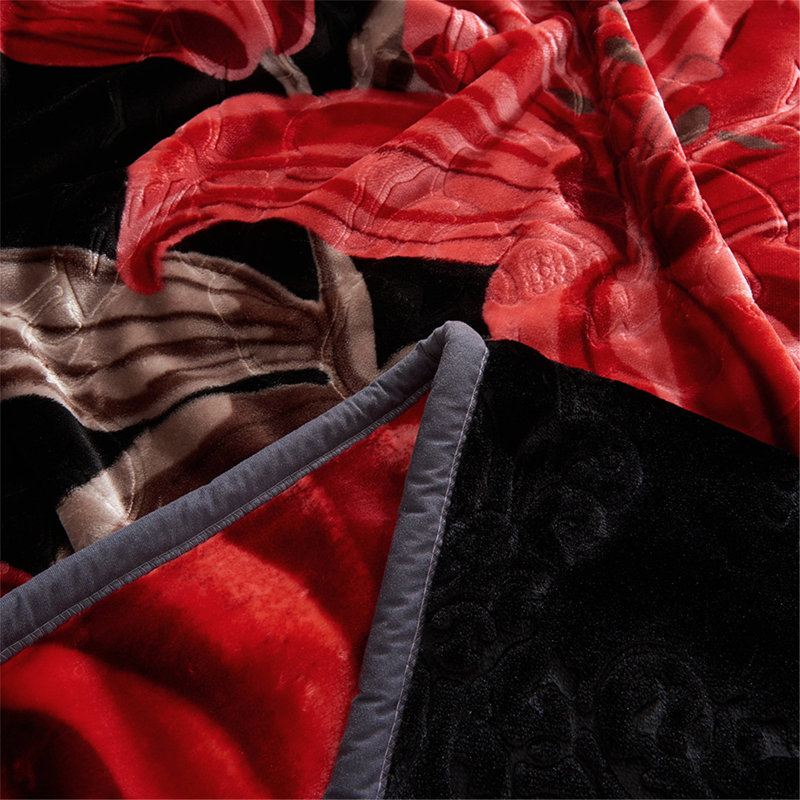 Couverture pour lit moelleux à 2 plis JML, couverture de style coréen en vison 5 lb, Rose noir, Grand lit