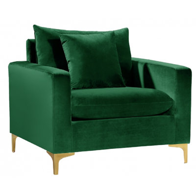 Fauteuil large en velours Naomi