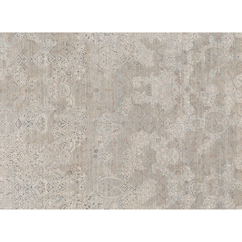 Tapis gris de haute qualité noué à la main
