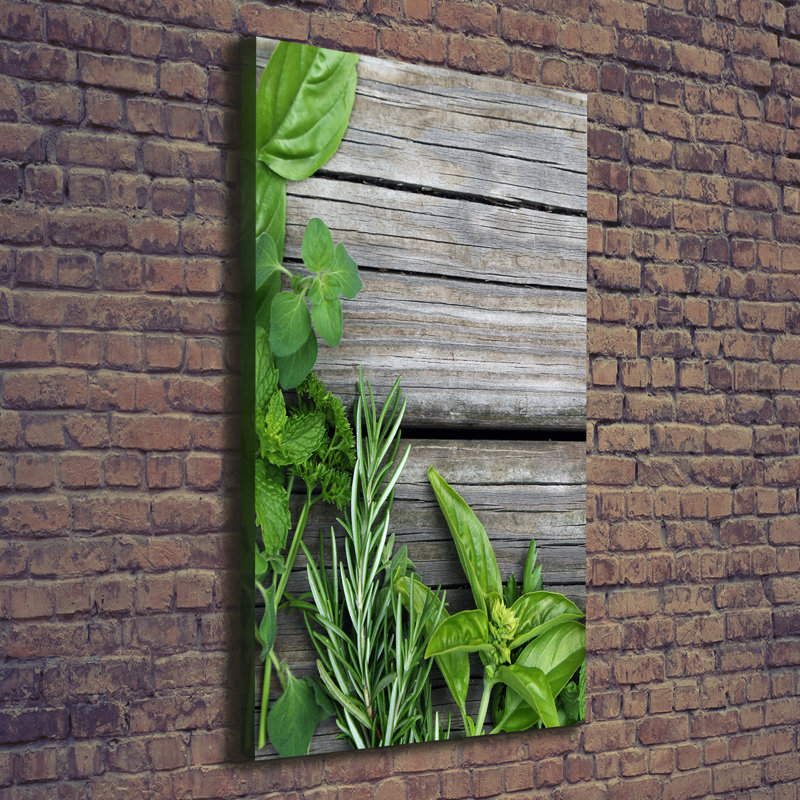 Herbs On Wood - Wrapped Canvas Print
