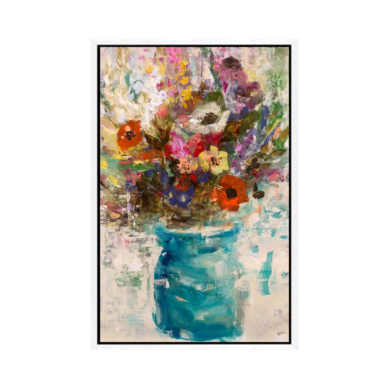 Vase Study by Julian Spencer - Painting on Canvas, White Framed Canvas, 152.5 cm H x 101.5 cm W