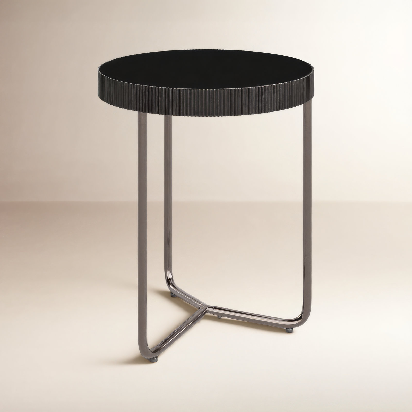 Athea Modern End Table, Metallic Nickel