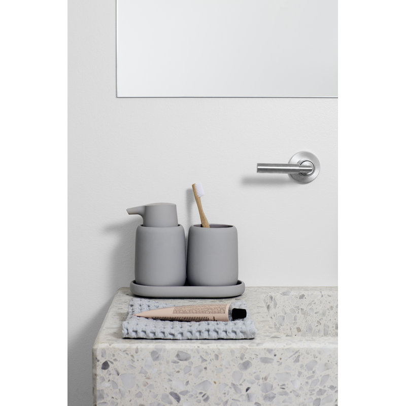 Light Gray Ceramic Matte Soap Dispenser