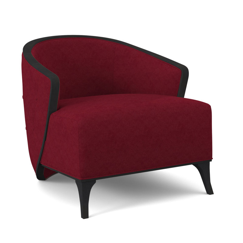 Fauteuil demi-tonneau l 30 po Peregrine, Espresso, Rouge à lèvres Margaret