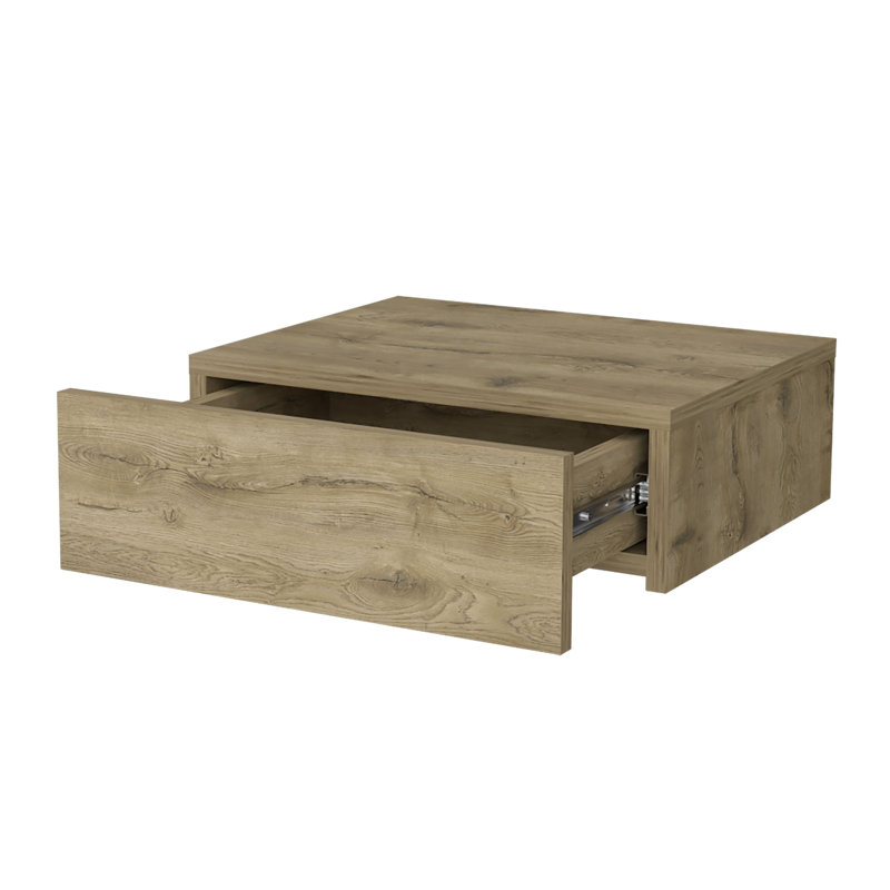 Maxxwel Floating Nightstand, Sleek Wall-Mounted Design With Spacious Drawer Storage, Beige