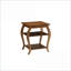 Table basse en bois à finition noyer avec pieds en cabriole - Rangement ouvert peu encombrant pour le salon, assemblage facile