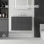 Meuble-lavabo flottant peu encombrant avec comptoir en marbre de culture et portes à fermeture en douceur-133668178