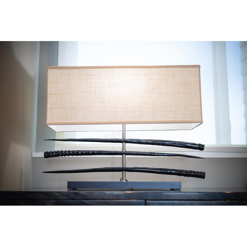Polished African Horn Console Lamp