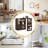 62" Wide Folding Dining Table With Rotating Top, Counter Height Table With Side Storage Cabinet, Bar Table For Kitchen Island,Walnut