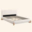 Élégant lit tapissier Boucle, centre de chambre luxueux et confortable, très grand, blanc