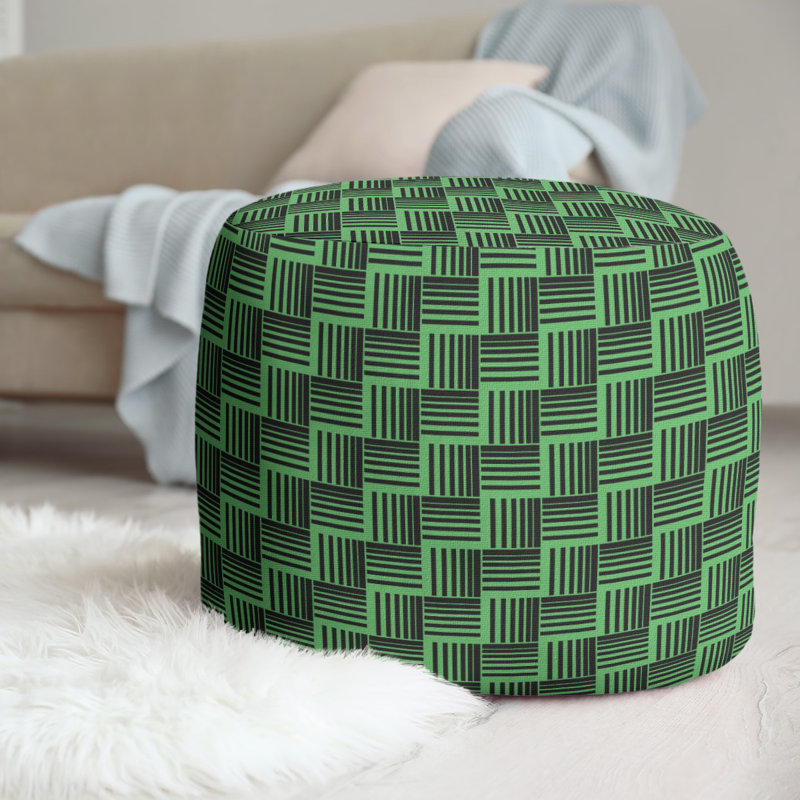 repose-pieds à rayures classic basketweave, Noir / vert