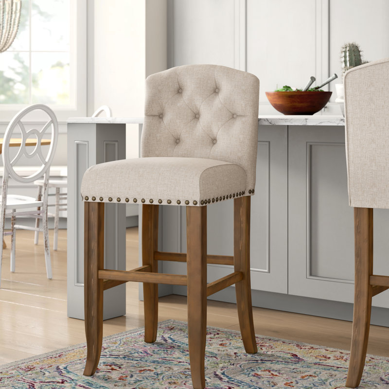 Wilfred 31" Stool, Ivory, Bar Stool (30.75" Seat Height)