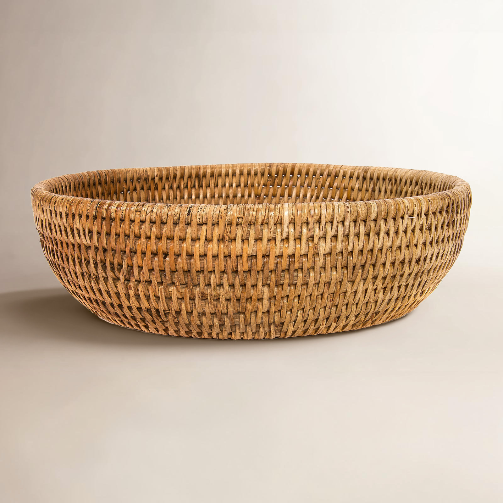 Camden Handmade Rattan Decorative Bowl 1, Honey Brown