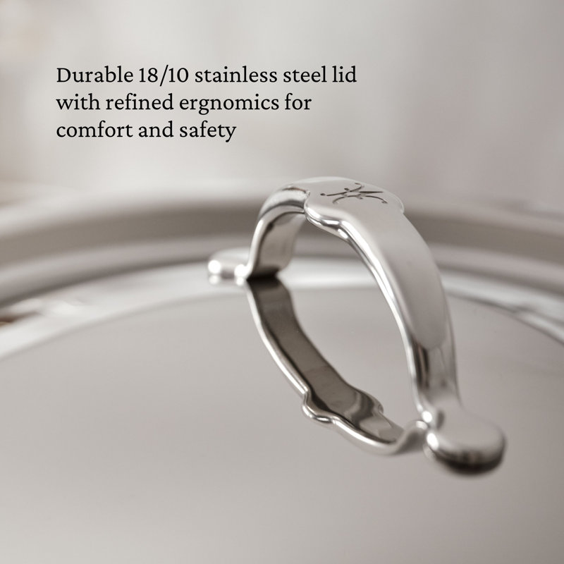 Probond® Luxe 4-quart Polished Professional Clad Stainless Steel Soup Pot With Lid