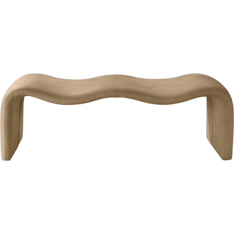 Monifa Vegan Leather Bench, Tan Vegan Leather