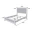 Lit pour chambre à coucher grand lit moderne, finition grise, tête de lit carrée, lit transitionnel en bois avec tête et cadre en contreplaqué
