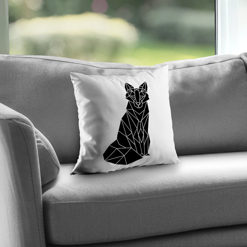 Geometric Fox - Shapes White Poly Twill Throw for Home Decor