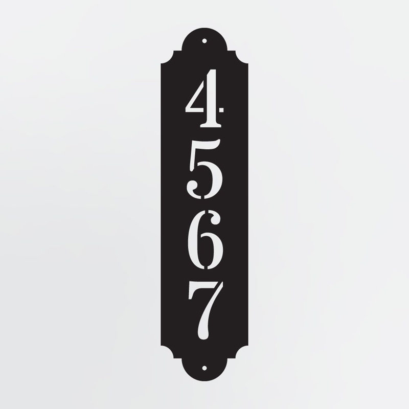 Numéro de maison vertical, plaque d'adresse personnalisée avec cadre biseauté massif, plaque personnalisée en métal, 1 numéro