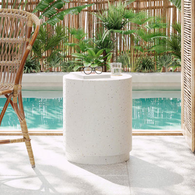 Table de bout d'extérieur en béton Terrazzo