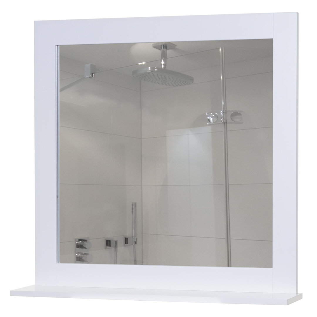 Wandspiegel MCW-F75, Badezimmer Badspiegel Spiegel, Ablagefläche Landhaus 58X59x12cm Weiß