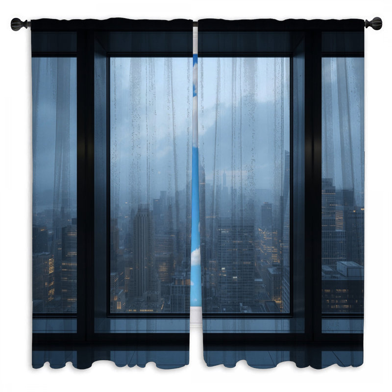 Rideaux de fenêtre City Skyline, Sheer, 40 po x 82 po - 2 panneaux