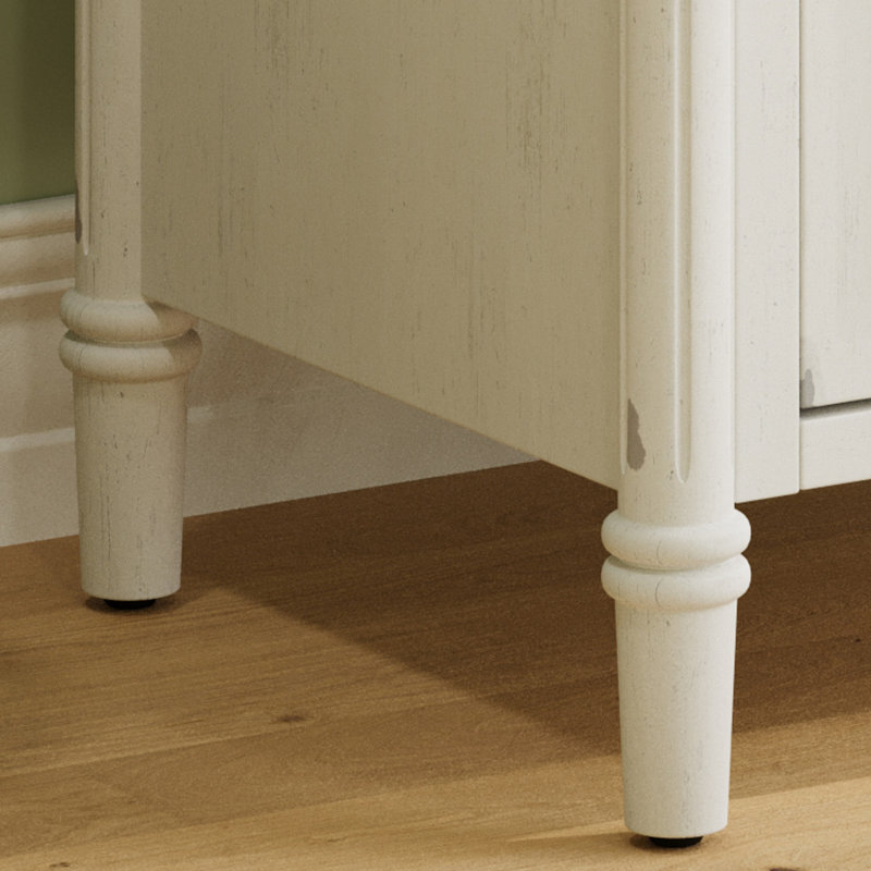 Meuble-lavabo de salle de bain rétro avec lavabo, armoire de salle de bain rustique, Blanc ancien