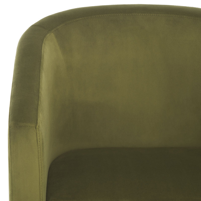 Fauteuil demi-tonneau en velours 24,4 po Ghina, Olive