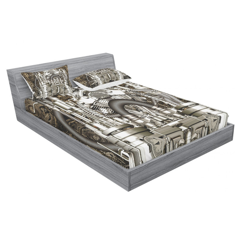 Ensemble de draps Bikes and Cars Lovers, Ensemble de drap pour grand lit avec drap-housse