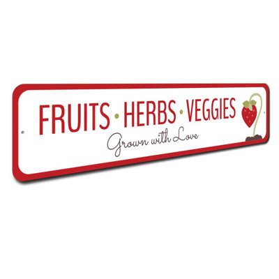 Plaque «Grown with Love» en aluminium
