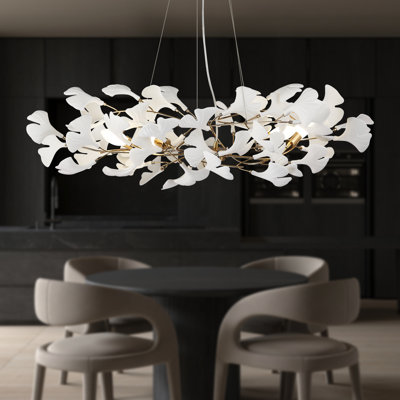Ceramic Ginkgo Leaves Chandelier Lighting