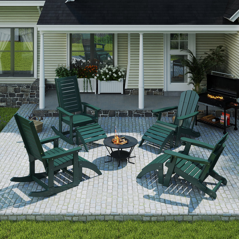 Ensemble de 4 repose-pieds Adirondack Hdpe Classic, Vert