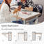 Manicure Trolley with Table, White Foldable Traveling Nail Desk w/Storage, Worktable and Mirror