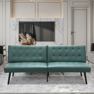 Finklea Full / Double 65'' Faux Leather Convertible Sofa