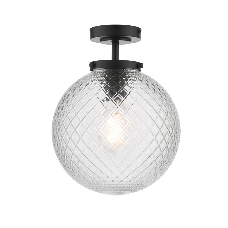 Pradep Glass Flush Mount, Matt Black