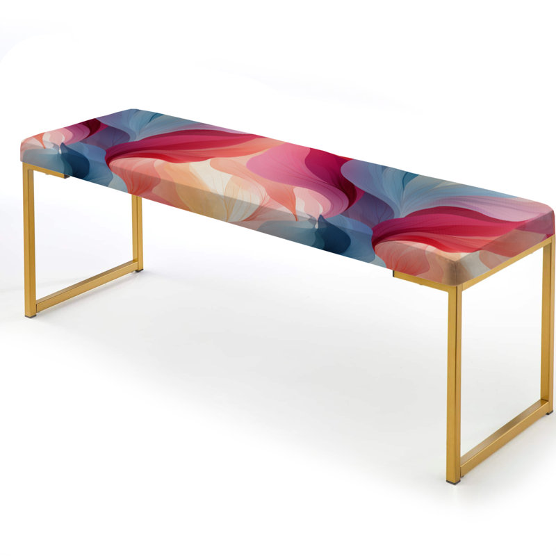 Ethereal Expression - Abstract Upholstered Gold Bench