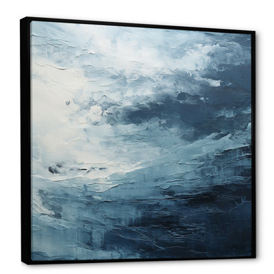 " Minimalism Black And Blue Paint Wave "
