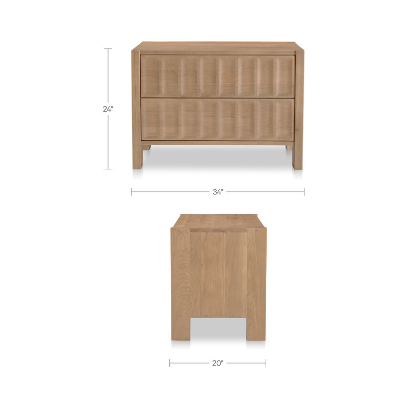 Enya Nightstand Red Oak, Brown