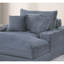 Chaise longue moderne avec 2 porte-gobelets et ports USB en velours côtelé gris-1675900158