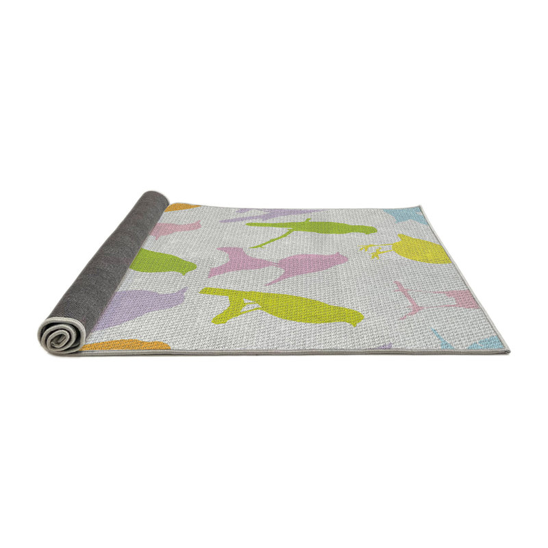 Tapis beige/vert/vert/zone rose patterned, Rectangle 5 pi x 7 pi